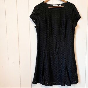 Isaac Mizrahi Live! Lined Black Mesh Dress. Size Large.